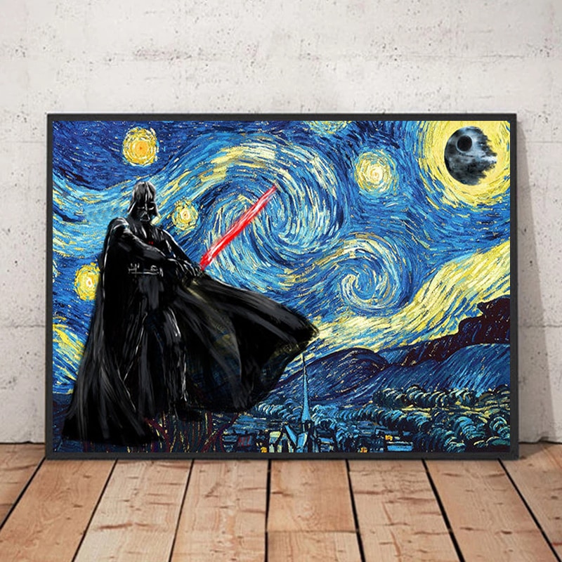 Disney Van Gogh Starry Night Star Wars Jedi Order Poster and Prints Wall Art